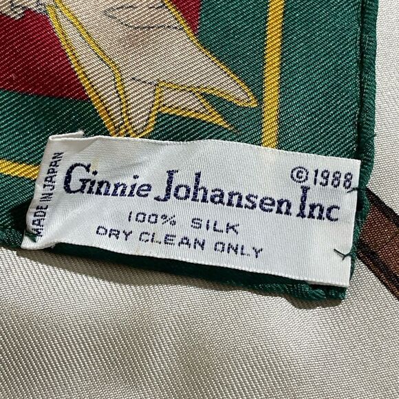 Ginnie Johansen Elegant Green and Brown Scarf - Picture 3 of 4